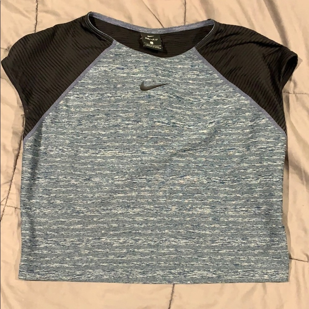 Nike blue/black breathable dry-fit crop top